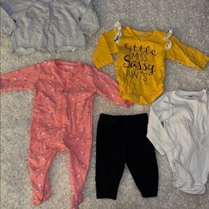 6/12m Yellow/ Black 'Little Miss Sassy Pants' Onesie,George, H&M old navy girls